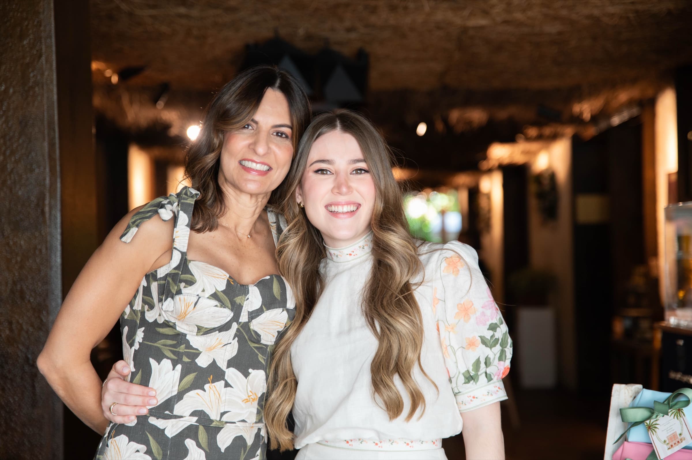 Luciana embracing family at her bachelorette dinner